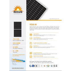 Resun 550Wp 62 Paneles fotovoltaicos un palé 34,10kWp
