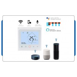 Thermostat Tuya / Smart Life - chauffage par le sol, blanc, GoogleHome, Alexa